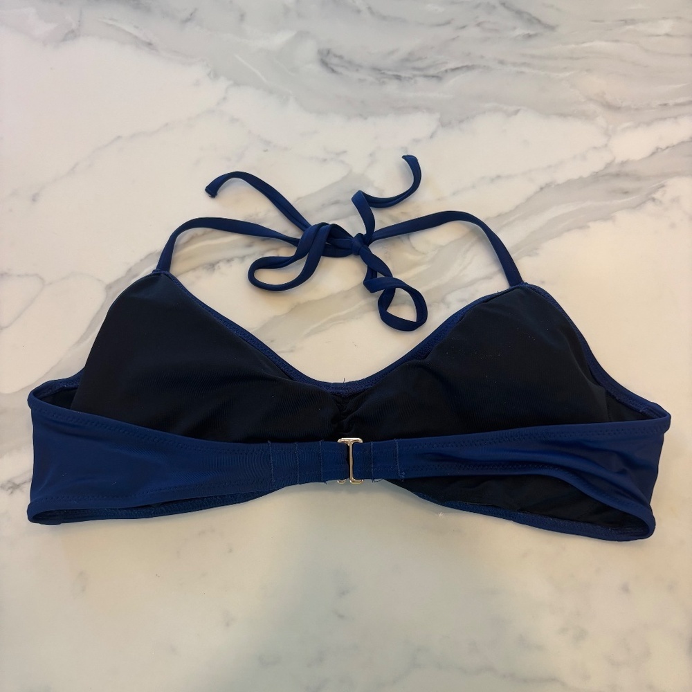 Victoria Secret Navy Blue Halter Bralette Style Swim Top - Picture 2 of 3